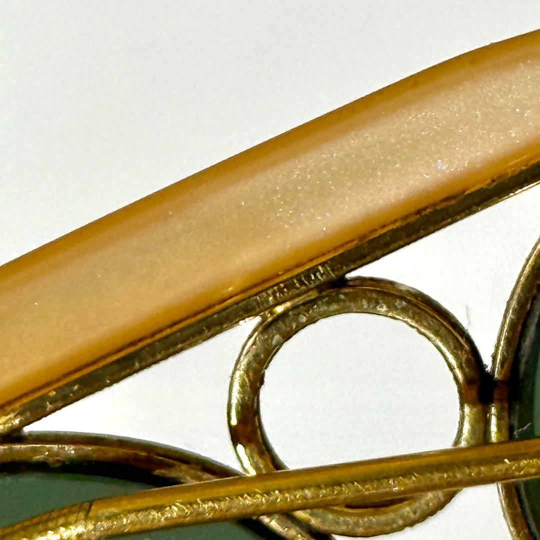 1970’S B&L RAY-BAN MADE IN USA GOLD FRAME SHOOTER AVIATOR SUNGLASSES