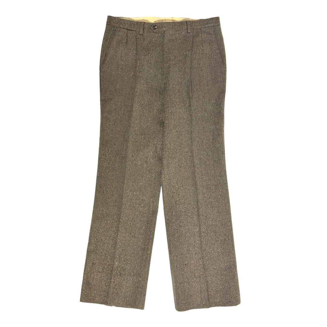 1970’S VALENTINO BOUTIQUE MADE IN ITALY HIGH WAISTED PLEATED TWEED WOOL TROUSERS 34 X 28