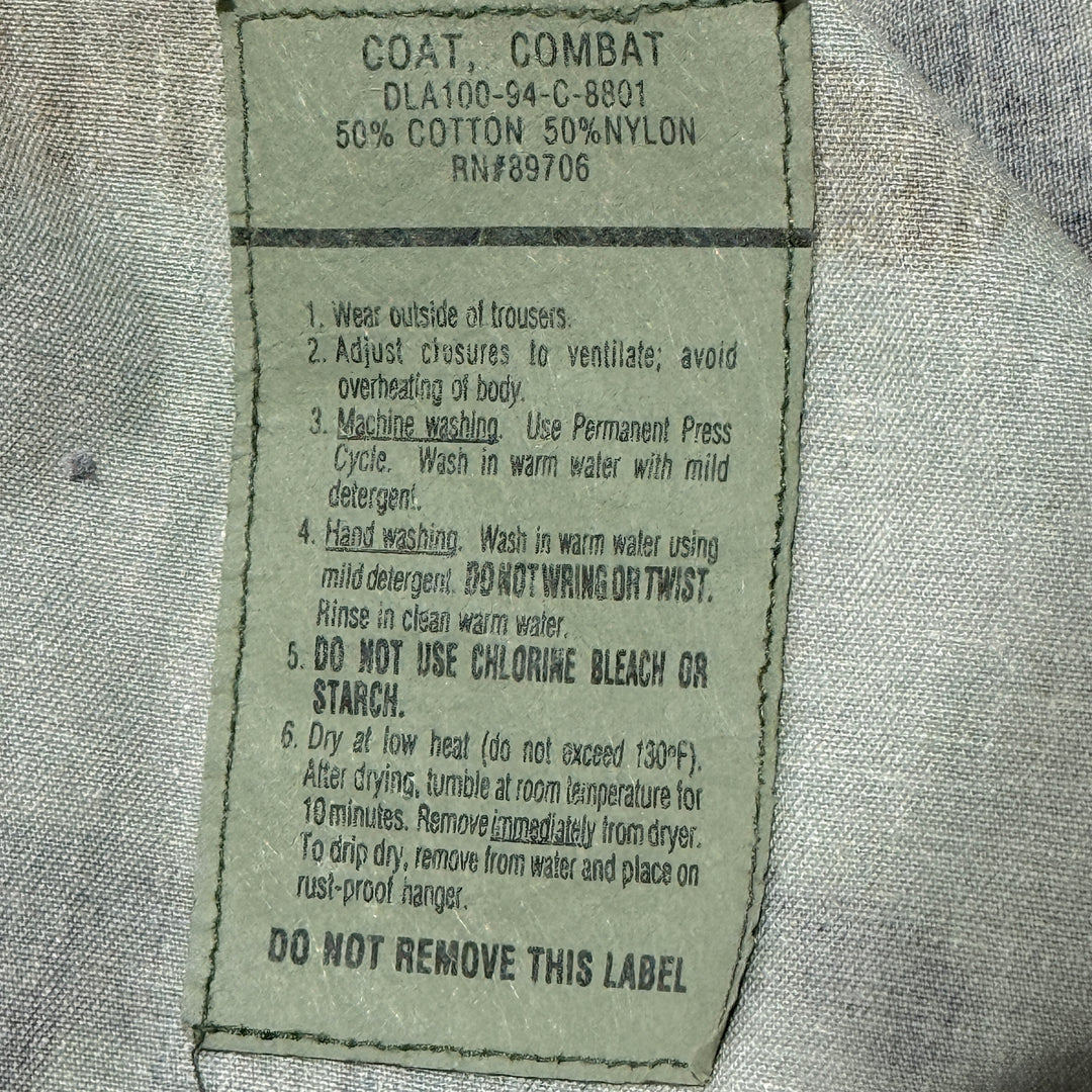 1990’S US ARMY MADE IN USA WOODLAND CAMO COMBAT COAT LARGE