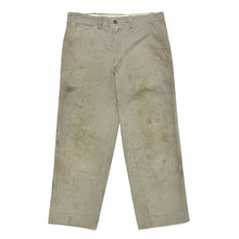 Load image into Gallery viewer, 1960’S MCNAIRS TEXAS THRASHED COTTON WORKWEAR GREY CHINOS 34 X 28
