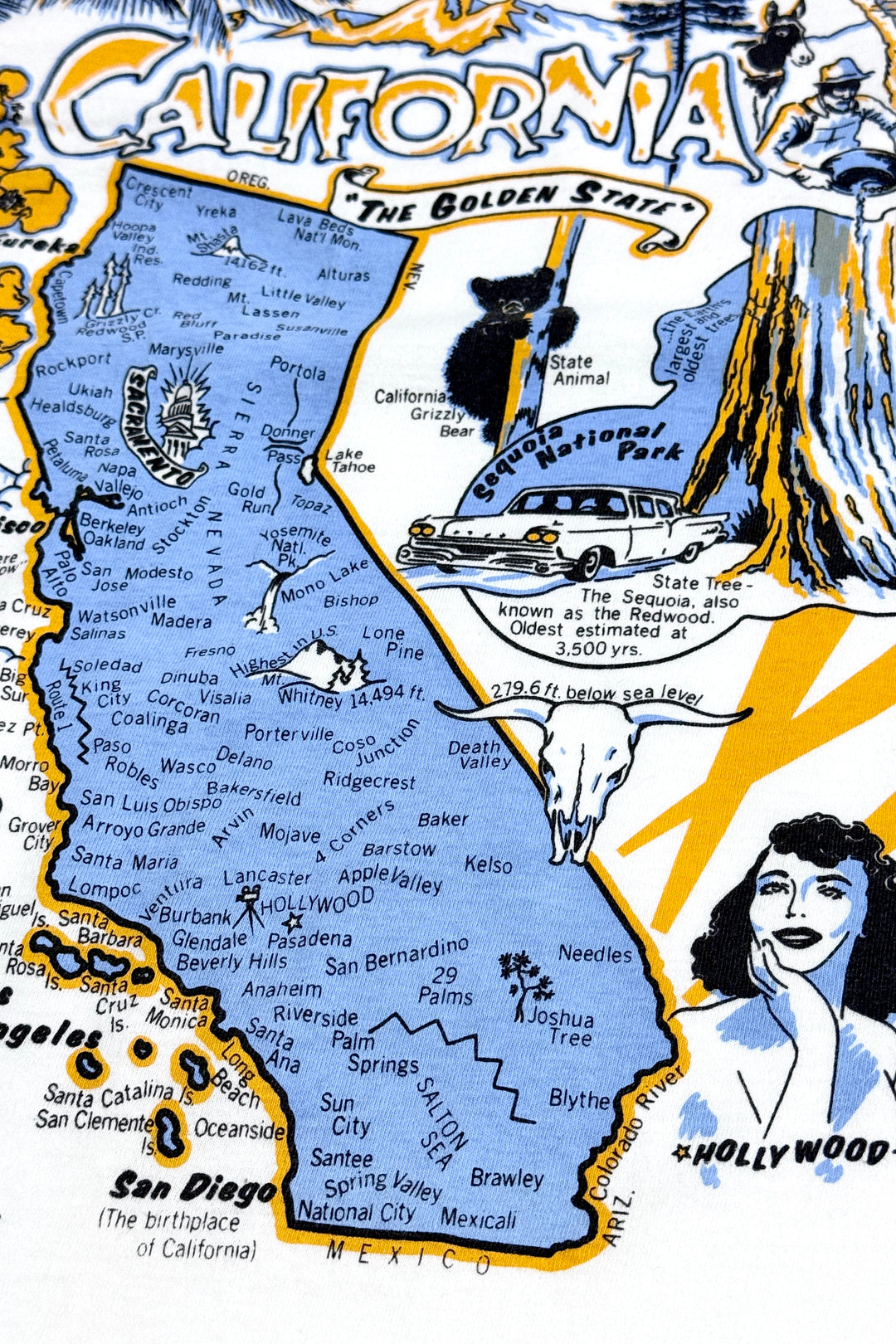 1980’S CALIFORNIA MADE IN USA SINGLE STITCH WHITE JERSEY S/S T-SHIRT LARGE