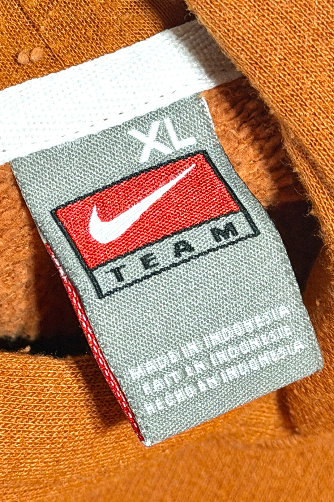 2000’S NIKE UNIVERSITY OF TEXAS THRASHED BURNT ORANGE FLEECE HOODIE SWEATER X-LARGE