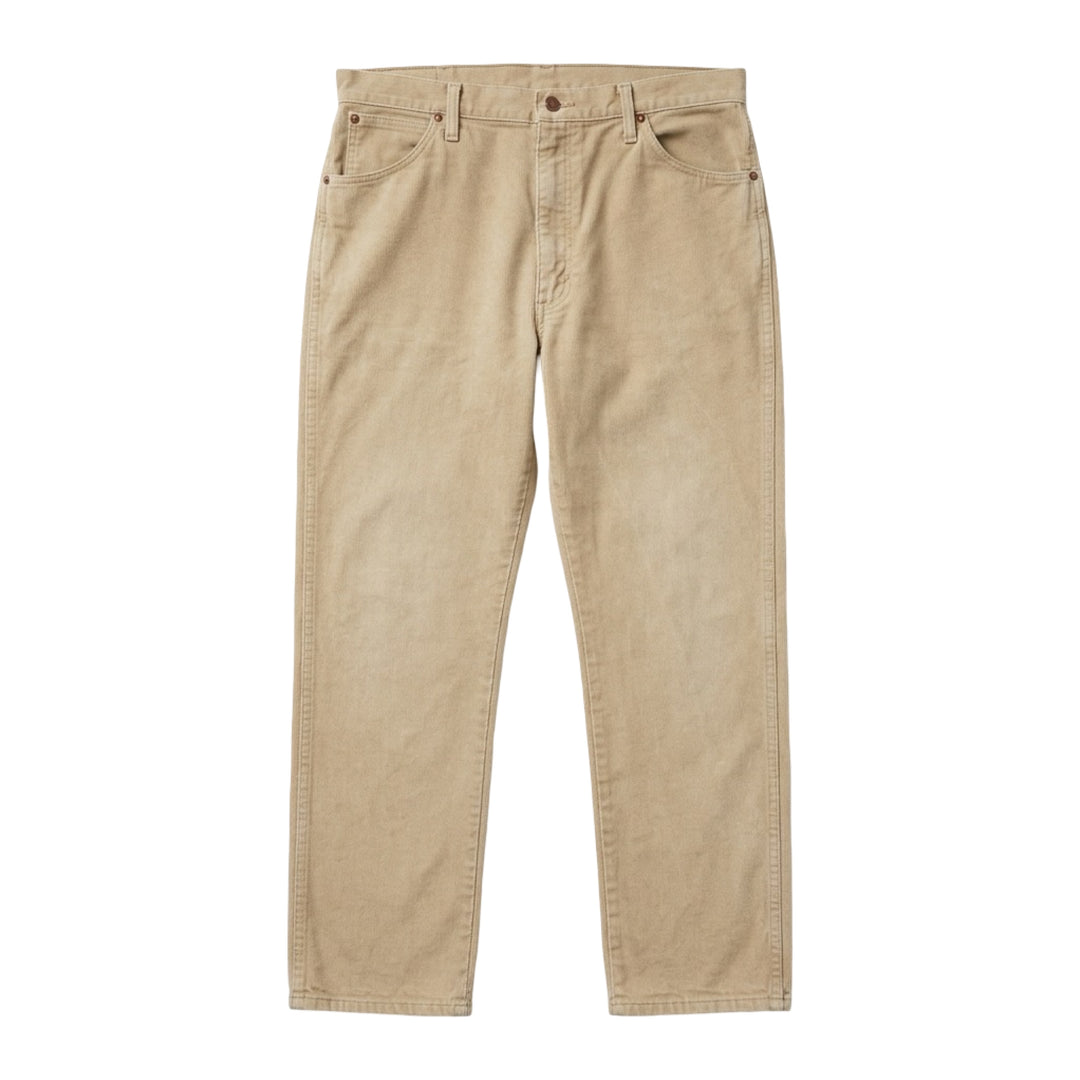 1990’S WRANGLER 13MWZ FADED KHAKI COWBOY CUT WESTERN BOOTCUT JEANS 36 X 32