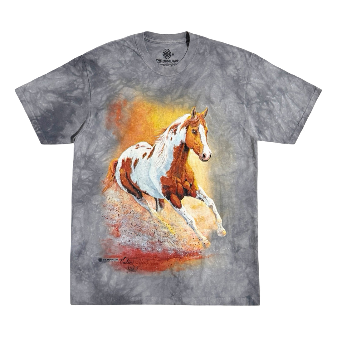 2000’S DEADSTOCK VALERIA YOST WILD HORSES ART TIE DYE PRINT S/S T-SHIRT MEDIUM