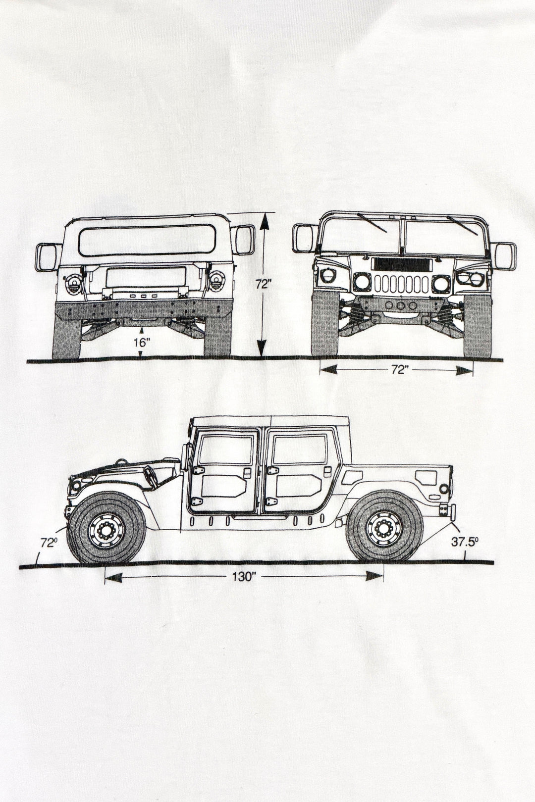 1990’S HUMMER MADE IN USA H1 1992 CIVILIAN RELEASE PROMOTIONAL S/S POLO SHIRT LARGE