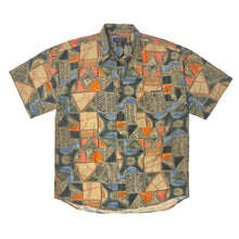 Load image into Gallery viewer, 1980’S MONTAGE 100% SILK PRINT S/S B.D. SHIRT LARGE
