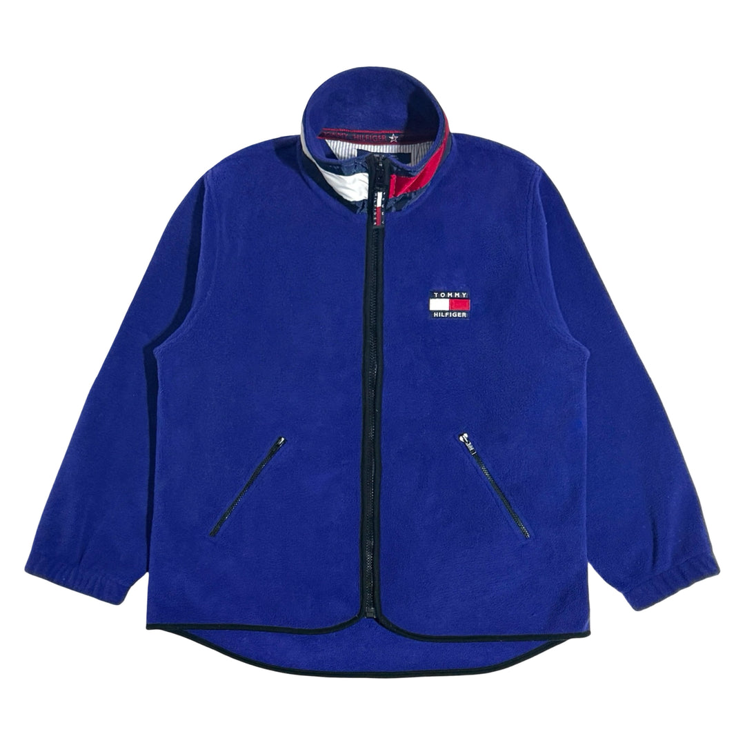 1990’S TOMMY HILFIGER SHERPA FLEECE FULL ZIP SWEATER LARGE