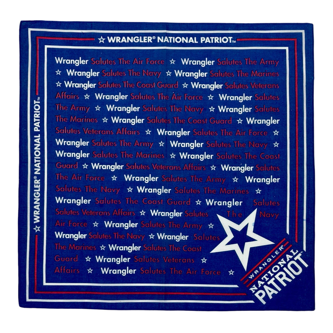 1990’S WRANGLER MADE IN USA PATRIOT BLUE COLORFAST BANDANA