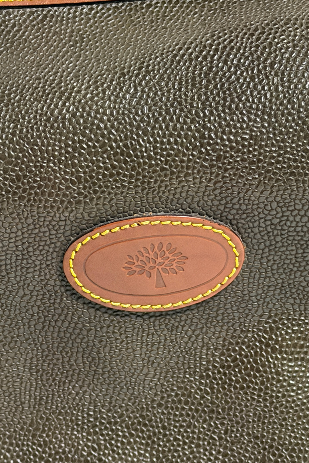 1980’S MULBERRY MADE IN ENGLAND SCOTCHGRAIN PEBBLE GRAIN LEATHER CARRYALL DUFFLE BAG