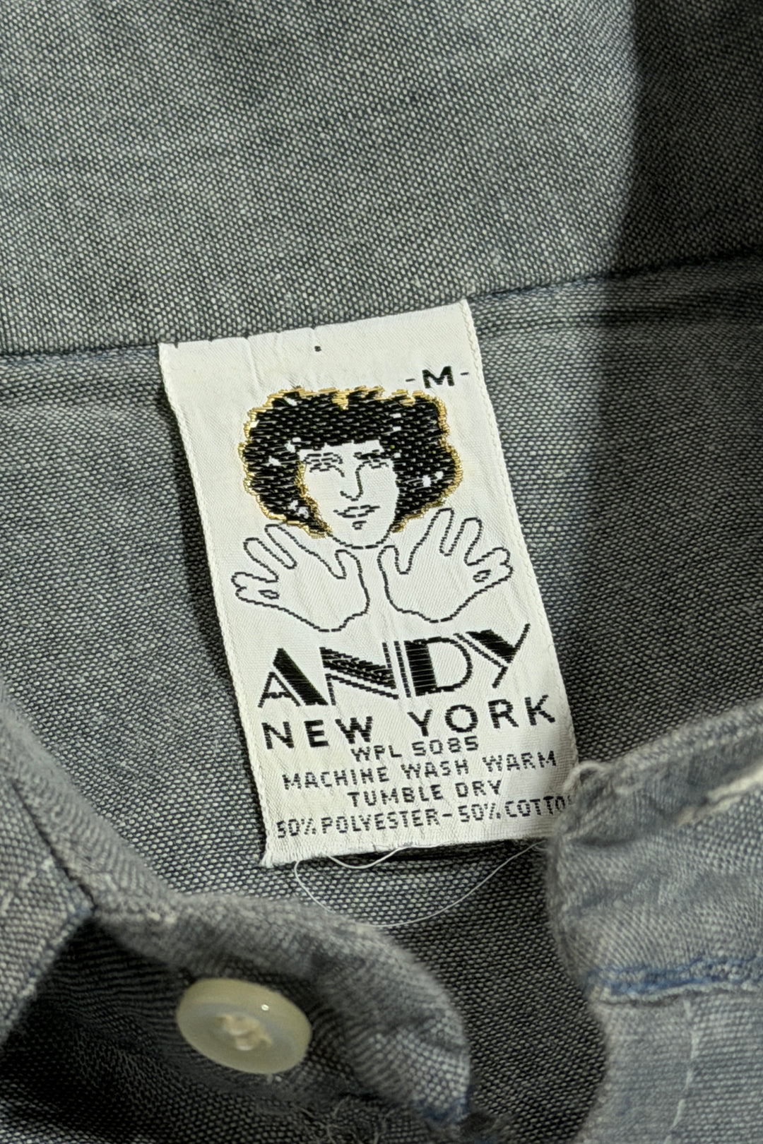1970’S ANDY NEW YORK MADE IN USA DIAMOND EMBROIDERED YOKE WESTERN PEARL SNAP L/S B.D. SHIRT LARGE