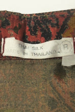 Load image into Gallery viewer, 1970’S THAI 100% SILK BATIK PRINT S/S B.D. SHIRT LARGE
