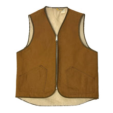 Load image into Gallery viewer, 1970’S KEY IMPERIAL MADE IN USA CANVAS SHERPA LINED ZIP VEST LARGE
