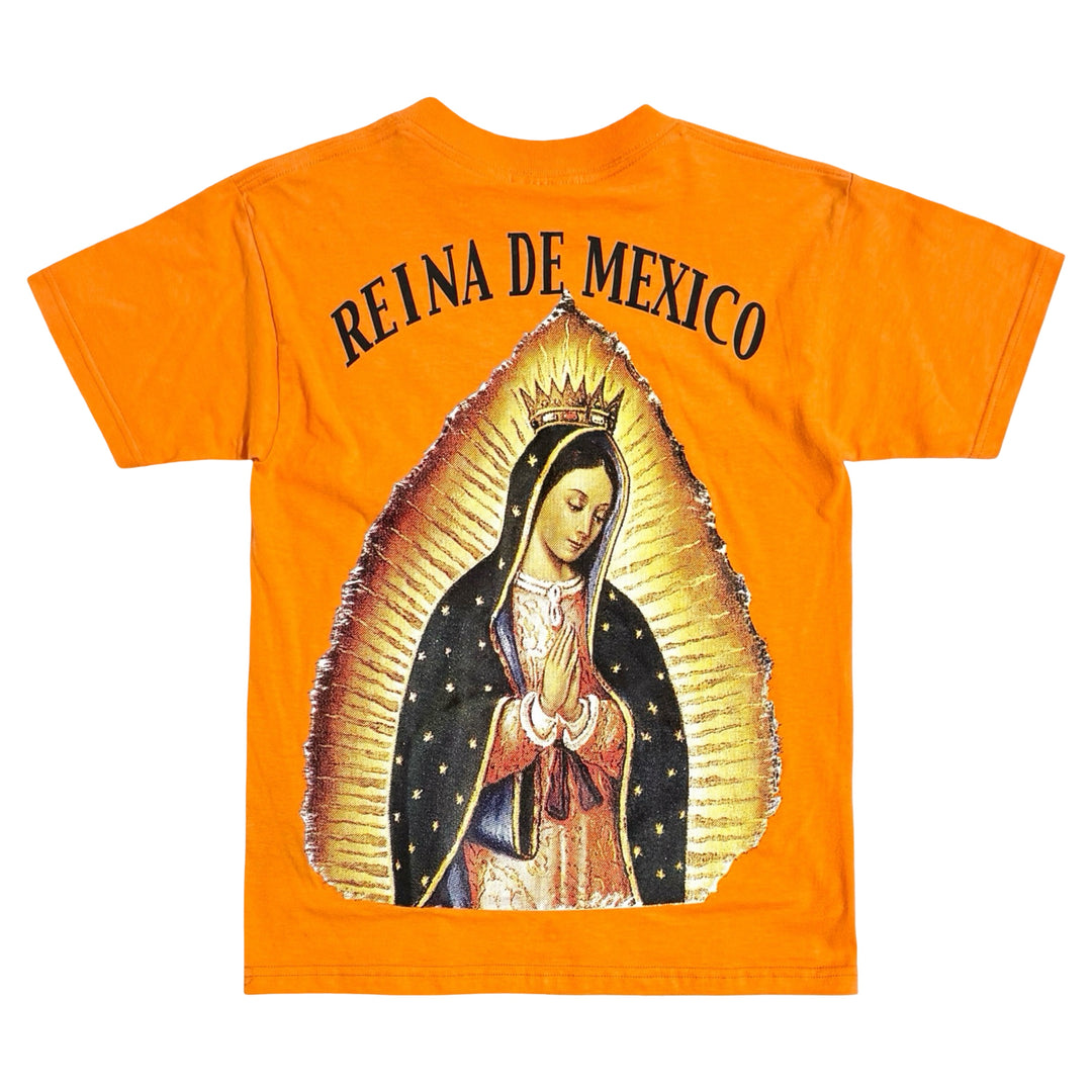 1990’S DEADSTOCK CROPPED VIRGEN DE GUADALUPE DUAL PRINT S/S T-SHIRT SMALL / YOUTH XL