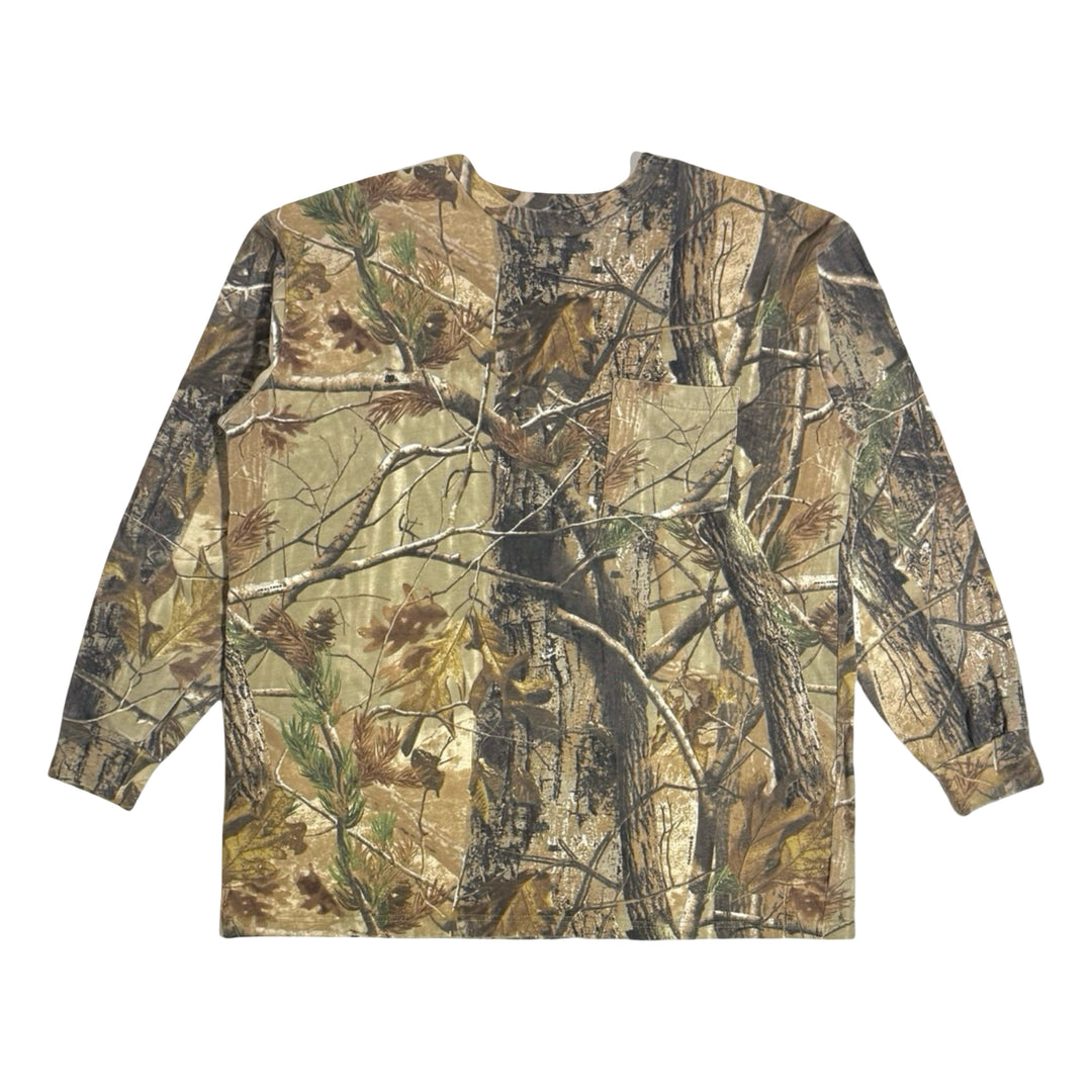2000’S REALTREE ®️ FADED HUNTING CAMO POCKET L/S T-SHIRT XXL