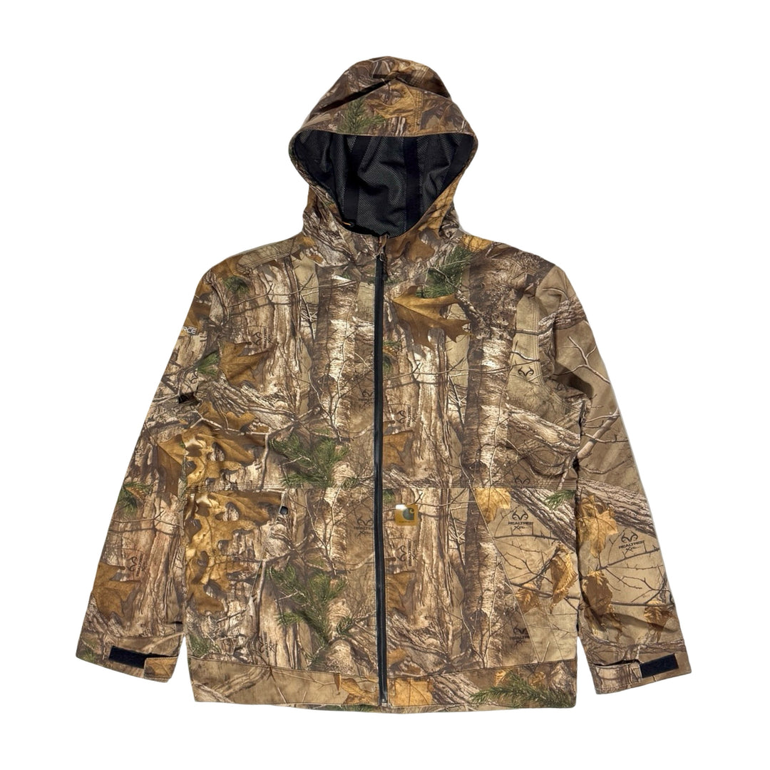 2000’S CARHARTT REALTREE ®️ HOODED WATERPROOF HUNTING CAMO JACKET MEDIUM
