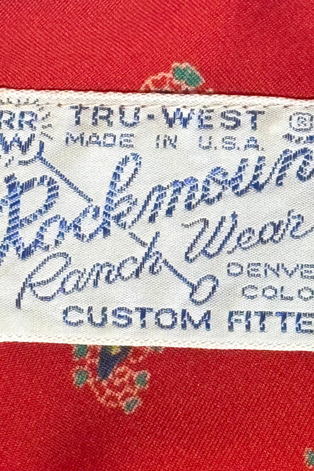 1970’S ROCKMOUNT RANCH WEAR MADE IN USA TRU-WEST RED PRAIRIE DRESS