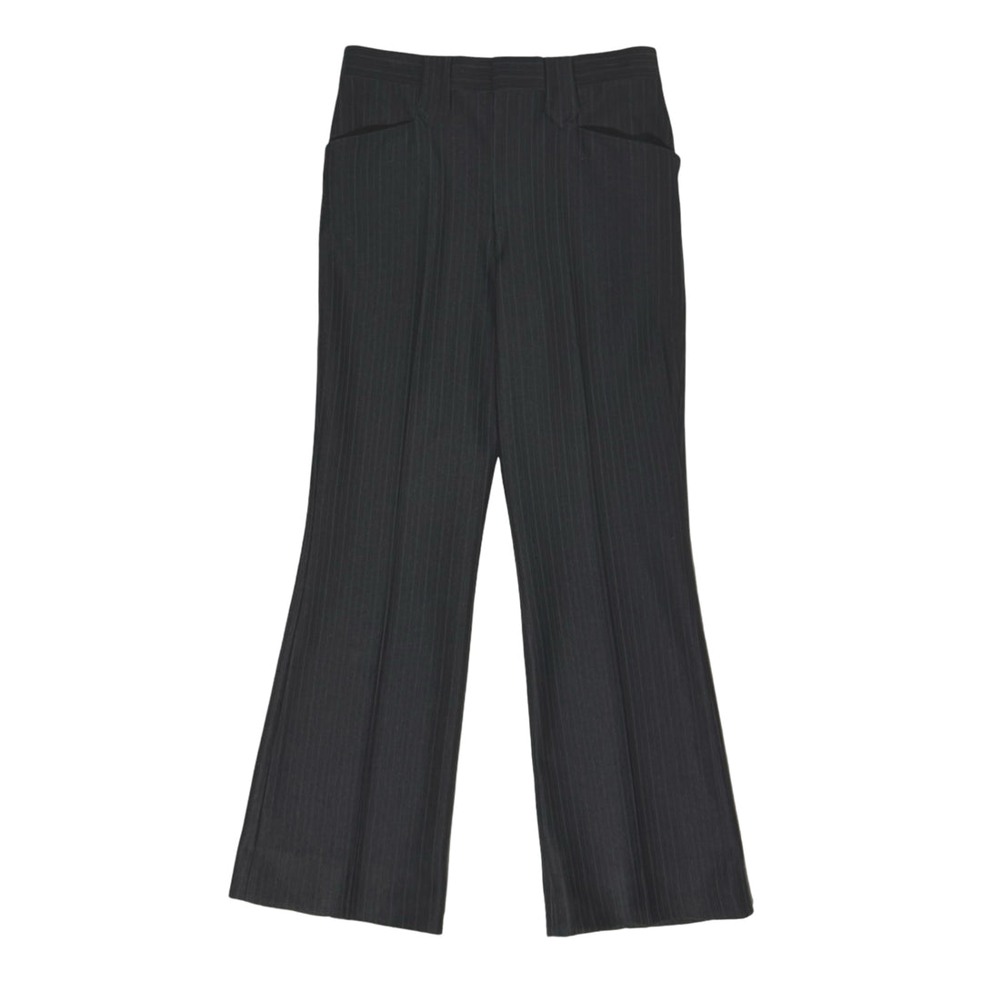 1960’S PAN HANDLE SLIM UNION MADE IN USA BLACK STRIPED FROG POCKET WESTERN BOOTCUT PANTS 32 X 30