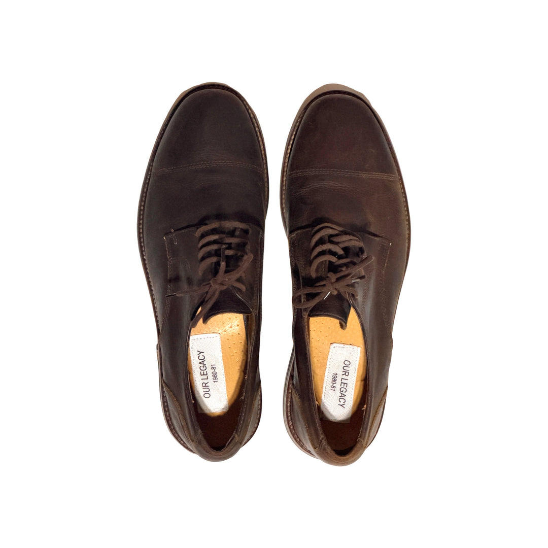 2000’S OUR LEGACY MADE IN USA NORWEGIAN DERBY BROWN LEATHER SHOES EU 43 / US 10