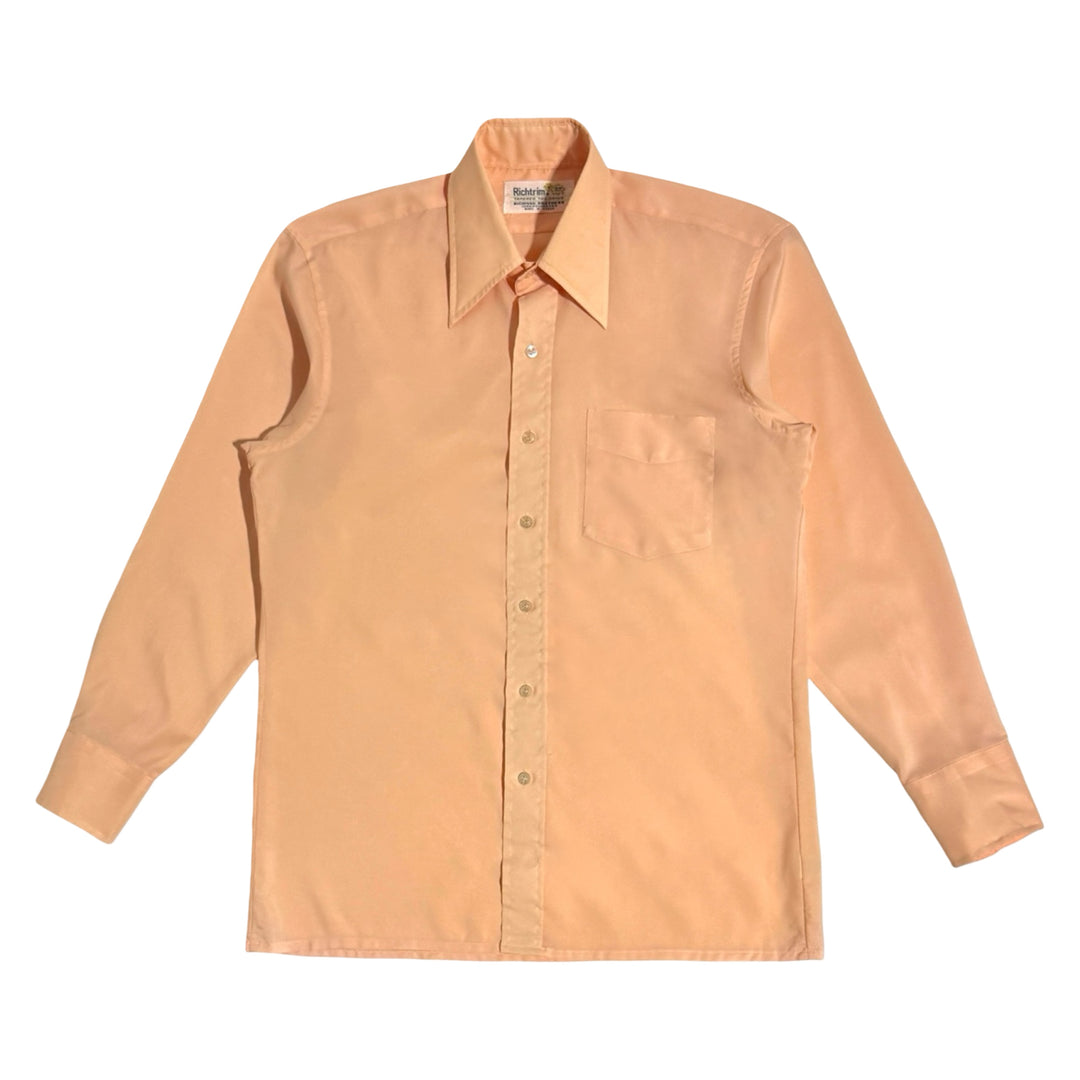 1970’S RICHMAN BROS PEACH DISCO L/S B.D. SHIRT MEDIUM