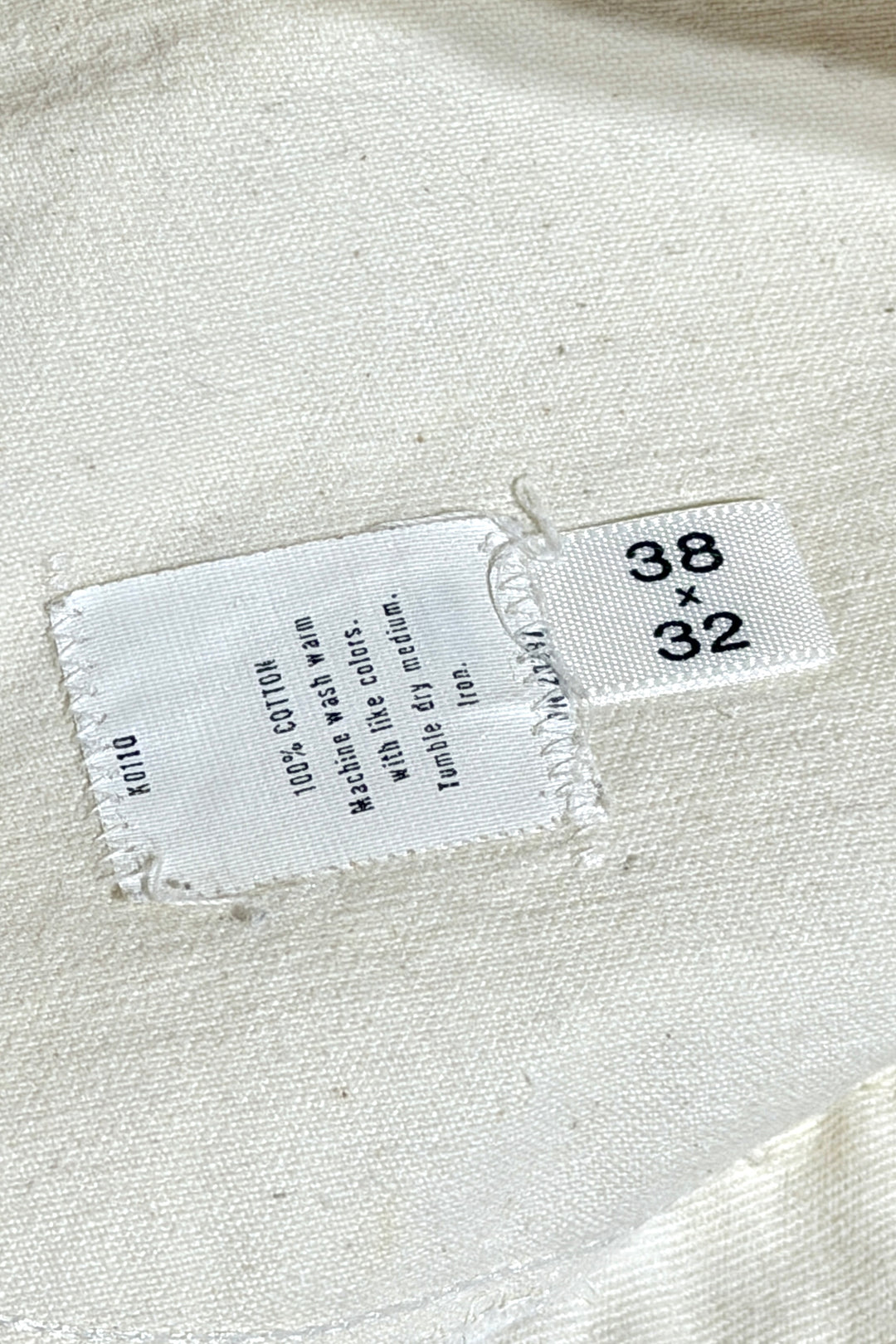 1970’S DICKIES MADE IN USA OFF WHITE DROP CLOTH PAINTER CARPENTER WORKWEAR PANTS 36 X 32