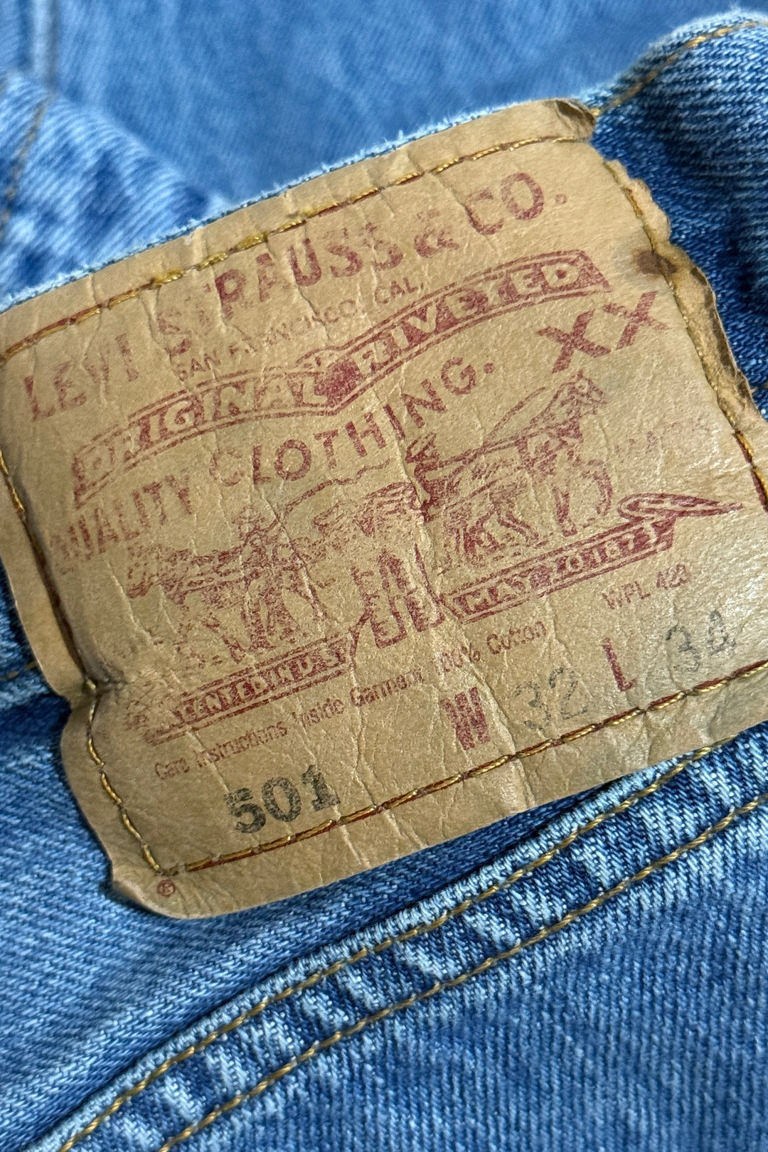 1990’S LEVI’S 501 PERFECT LIGHT WASH DENIM JEANS 30 X 34