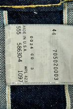 Load image into Gallery viewer, 1990’S LEVI’S BIG E 507XX 1997 LVC VALENCIA STREET REISSUE MADE IN USA CROPPED SELVEDGE DENIM TRUCKER JACKET MEDIUM
