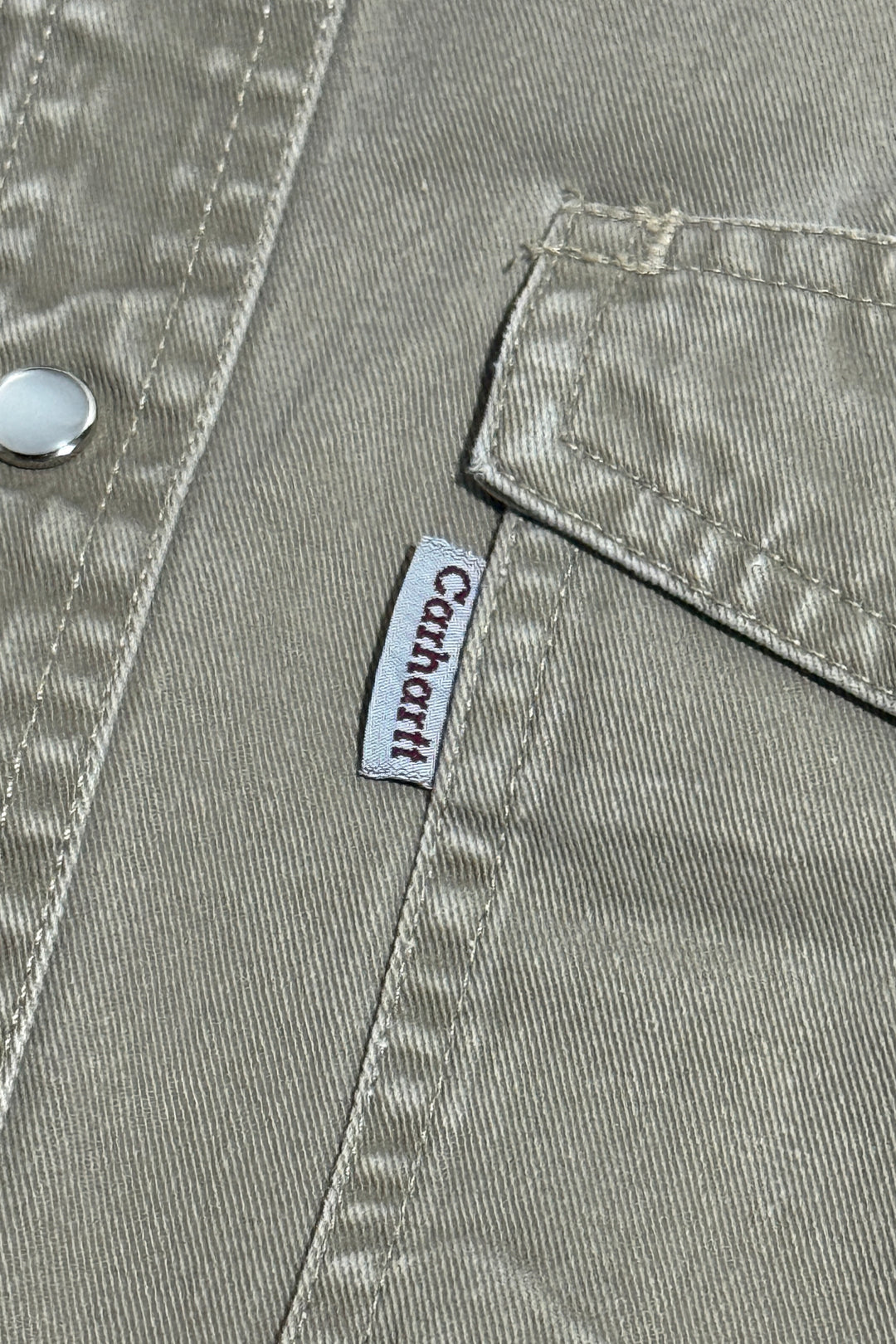 MASK X CARHARTT MADE IN USA HAND CHAINSTITCHED WESTERN HEAVY TWILL WESTERN PEARL SNAP L/S B.D. SHIRT MEDIUM