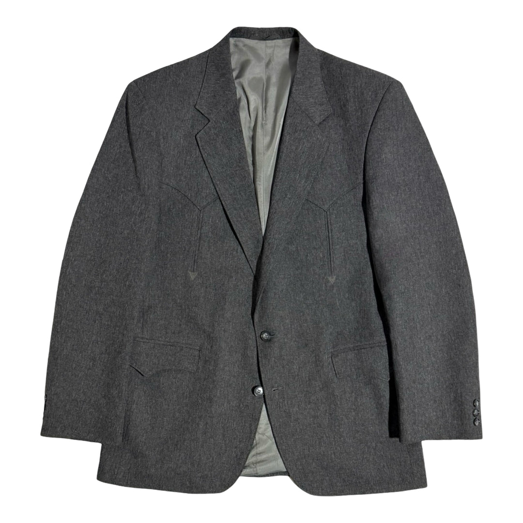 1990’S CIRCLE DALLAS MADE IN USA MARLED GREY WESTERN COWBOY SUIT 42R