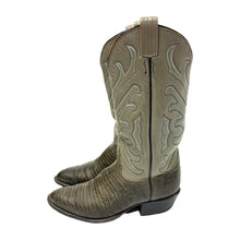 Load image into Gallery viewer, 1980’S TONY LAMA MADE IN USA LIZARD LEATHER GRAY COWBOY BOOTS 9
