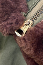 Load image into Gallery viewer, 1940’S GOLDEN FLEECE MADE IN USA FADED N-3B OLIVE DRAB SPLIT SHEARLING LINED HOODED PARKA SMALL
