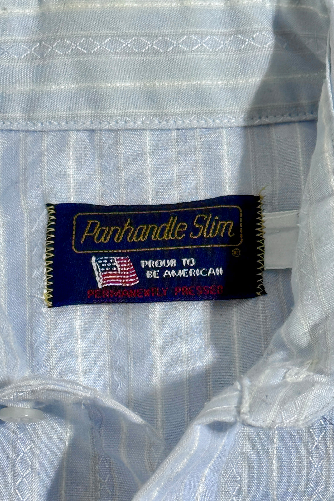 1990’S PANDHANDLE SLIM MADE IN USA STRIPED WESTERN PEARL SNAP L/S B.D. SHIRT LARGE