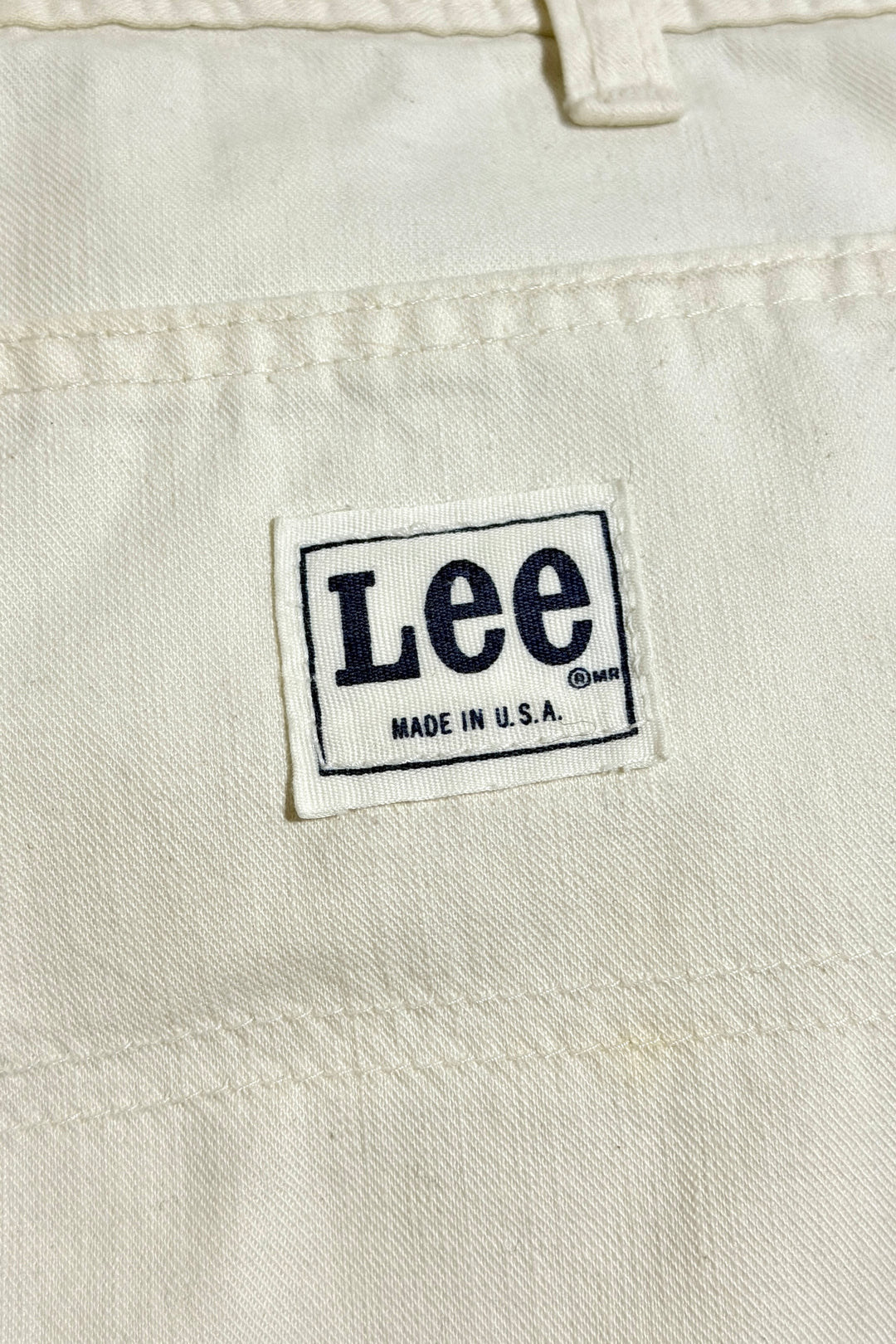 1970’S LEE MADE IN USA OFF WHITE PAINTER CARPENTER WORKWEAR PANTS 34 X 34