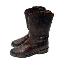 Cargar imagen en el visor de la galería, 1990’S LUCCHESE MADE IN USA EMBROIDERED OXBLOOD COWBOY BOOTS M7 W8
