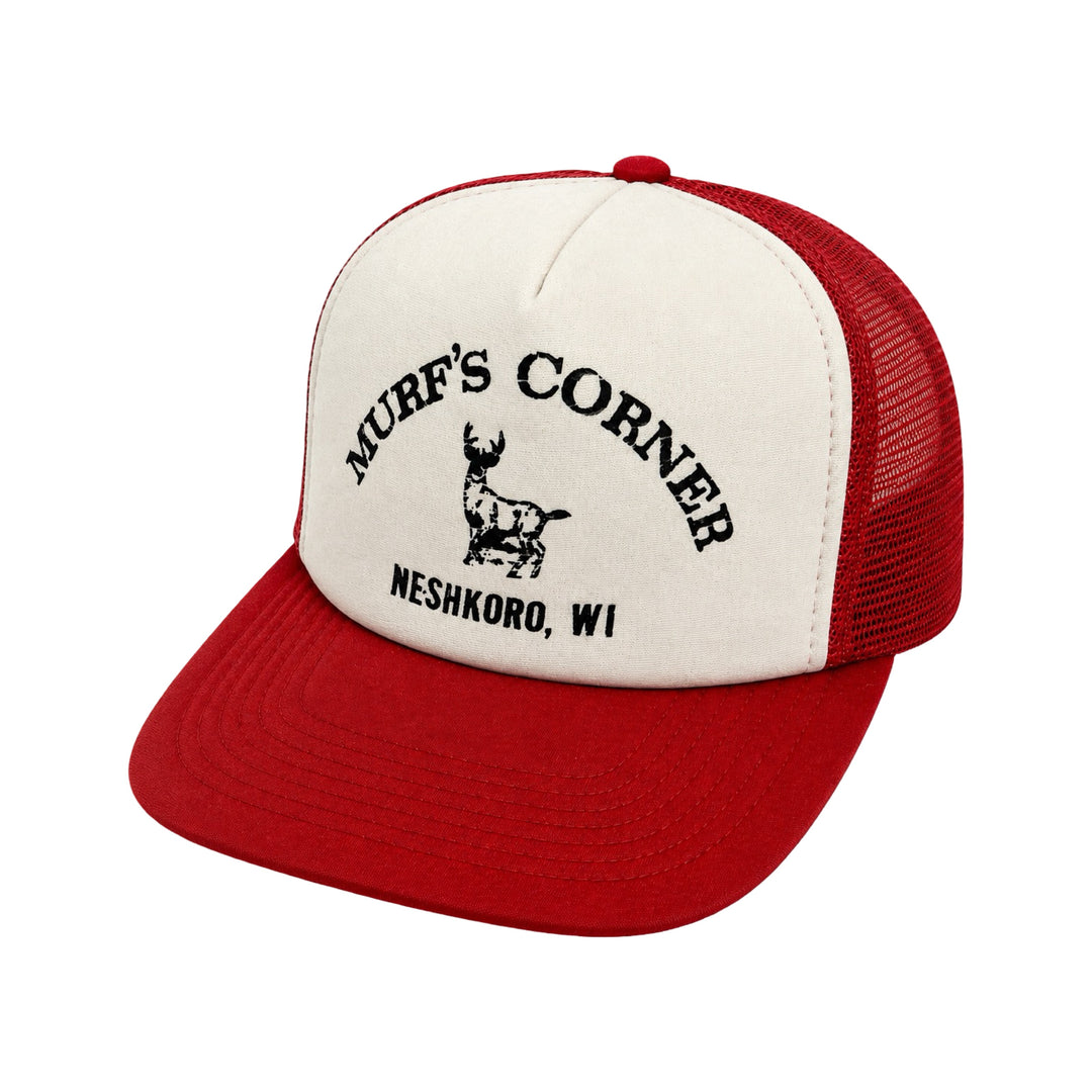 1970’S MURF’S CORNER WHITE FOAM &amp; RED MESH TRUCKER HAT