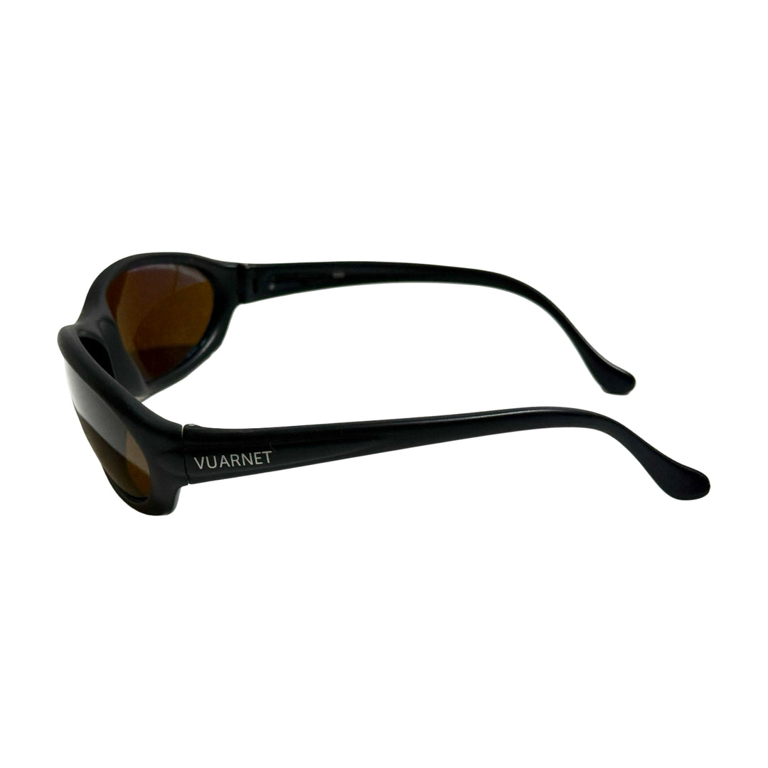 1990’S VAURNET MADE IN FRANCE POUILLOUX “MASCALZONE LATINO” YACHT RACING TEAM MATTE BLACK WRAPAROUND SUNGLASSES