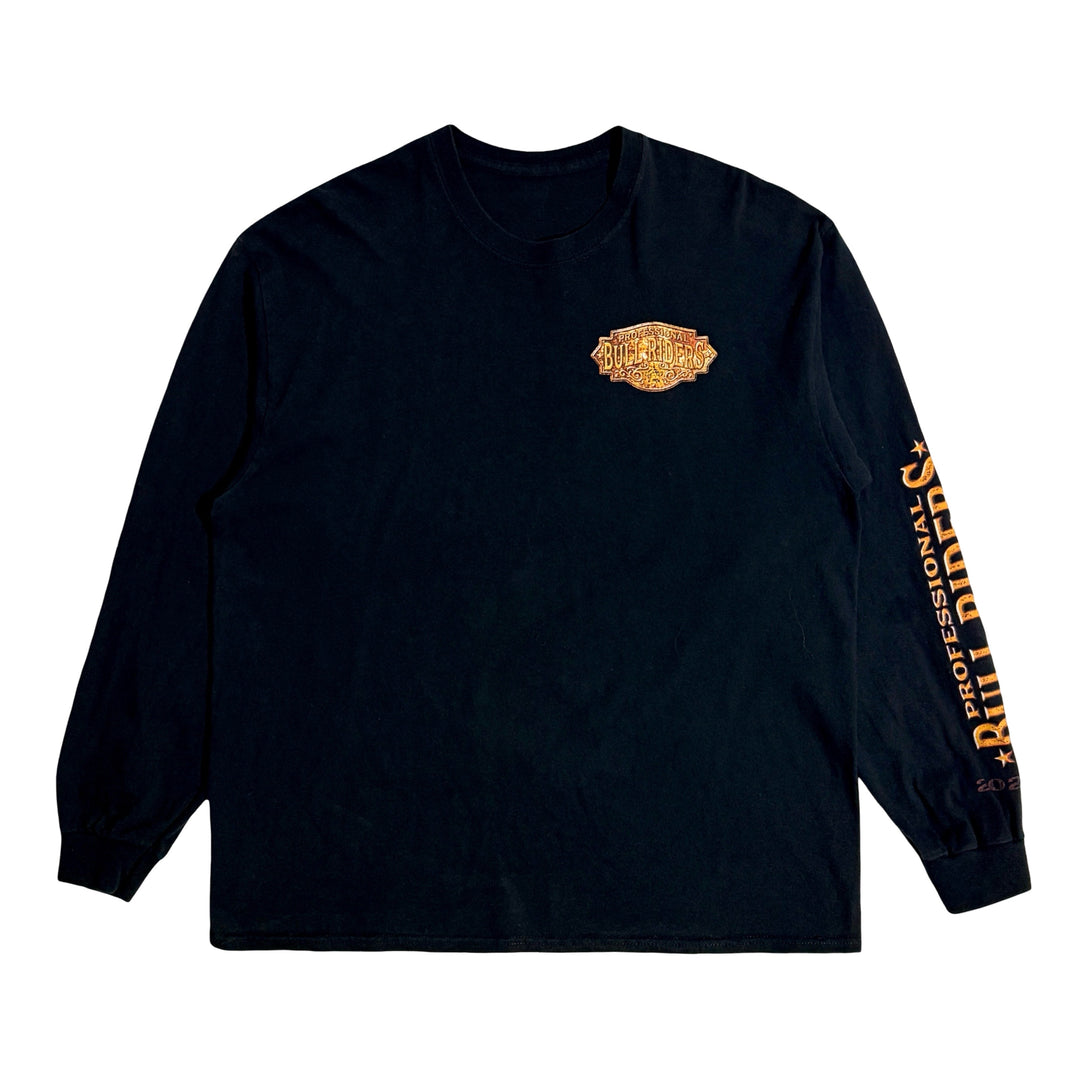 2000’S PROFESSIONAL BULLRIDERS BE A COWBOY FADED BLACK L/S T-SHIRT X-LARGE
