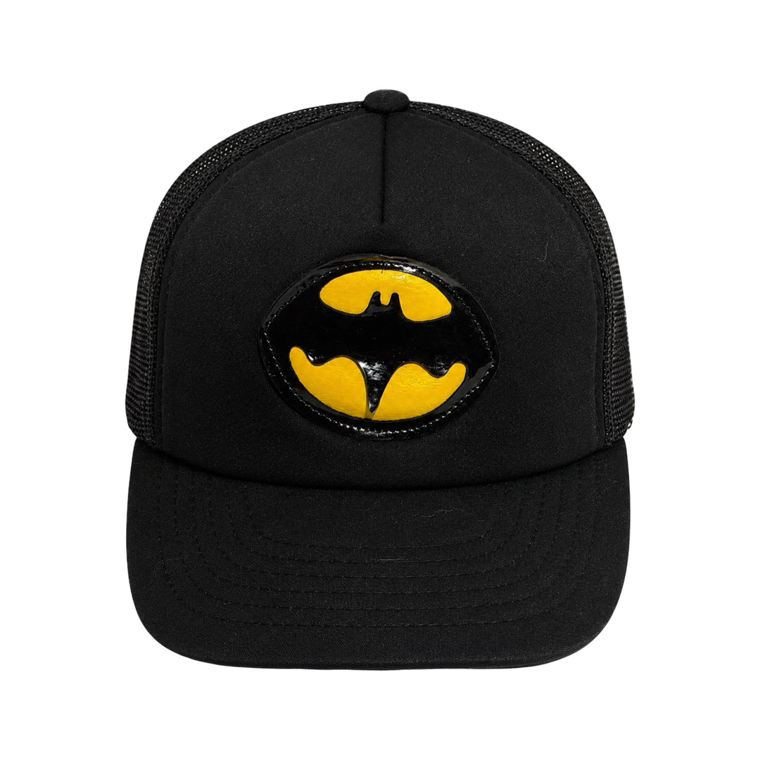 1980’S BATMAN APPLIQUÉ BLACK FOAM &amp; MESH TRUCKER HAT