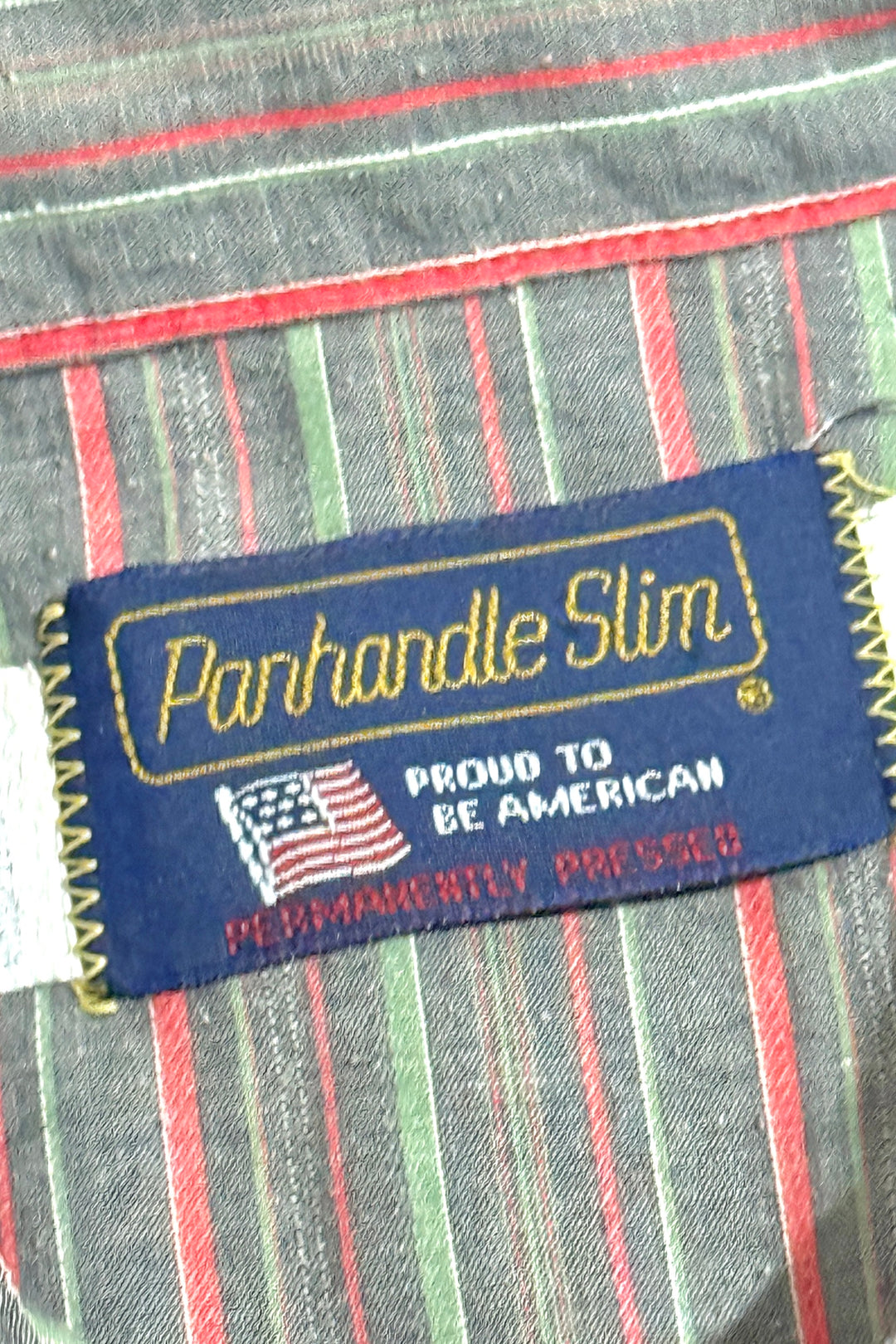 1990’S PAN HANDLE SLIM MADE IN USA STRIPED WESTERN PEARL SNAP L/S B.D. SHIRT LARGE