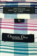 Cargar imagen en el visor de la galería, 1980’S DIOR MADE IN USA PLAID S/S B.D. SHIRT X-LARGE
