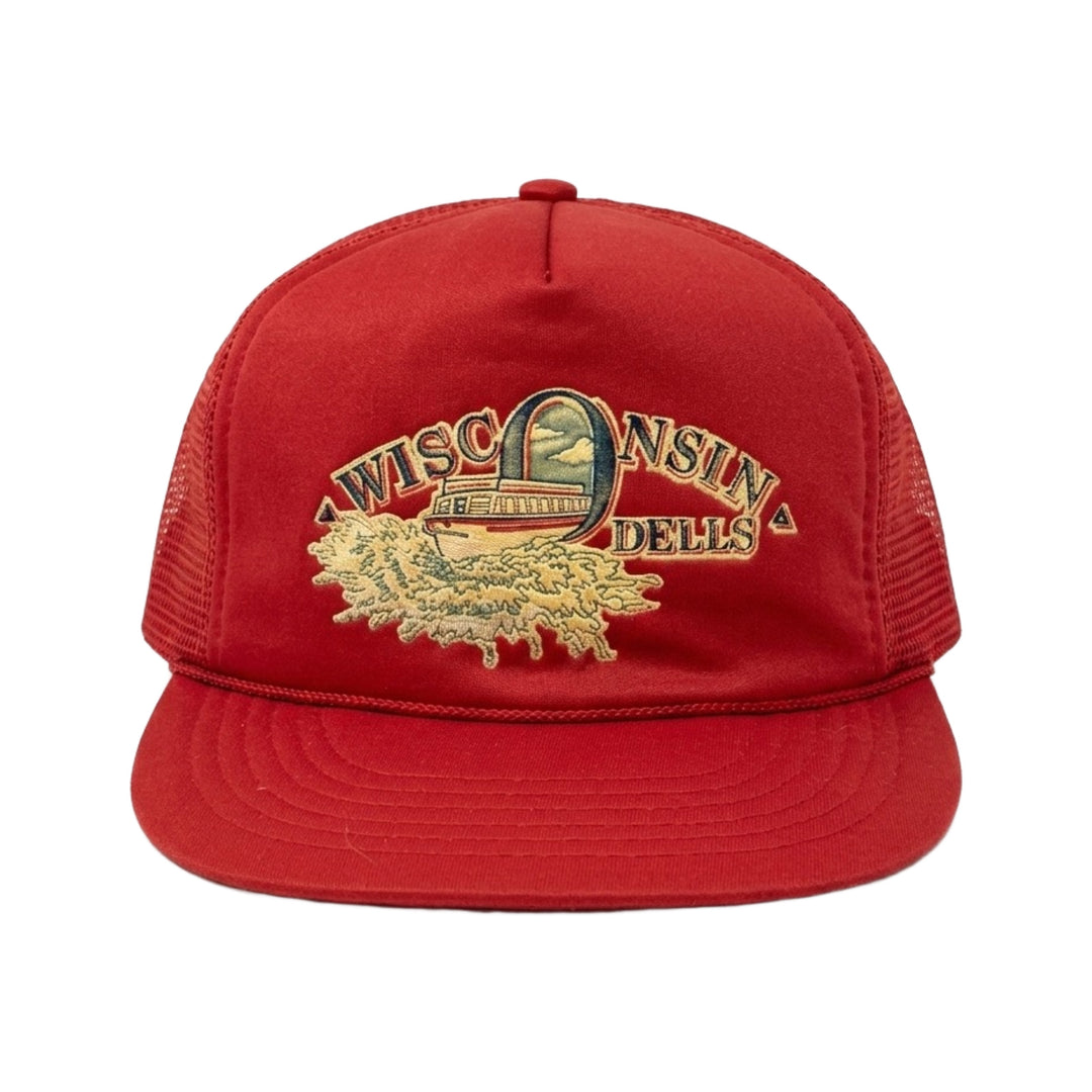 1970’S WISCONSIN DELLS SOUVENIR RED MESH FOAM & MESH TRUCKER HAT