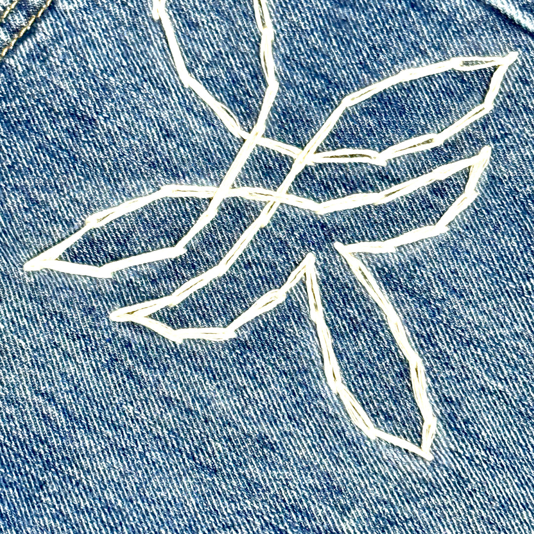 MASK X LEVI’S 501XX WESTERN HAND CHAINSTITCHED LIGHT WASH DENIM JEANS 34 X 30