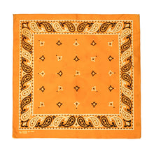 Load image into Gallery viewer, 1970’S YELLOW PAISLEY MADE IN USA SELVEDGE COLORFAST BANDANA
