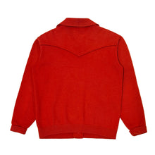 Load image into Gallery viewer, 1950’S BR WESTERNS MADE IN ITALY CROPPED SUEDE VIRGIN WOOL KNIT CARDIGAN SWEATER MEDIUM
