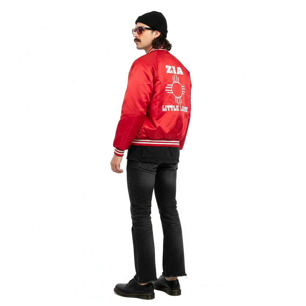 1980’S ZIA LITTLE LEAGUE MADE IN USA SATIN RAGLAN SLEEVE BASEBALL JACKET MEDIUM