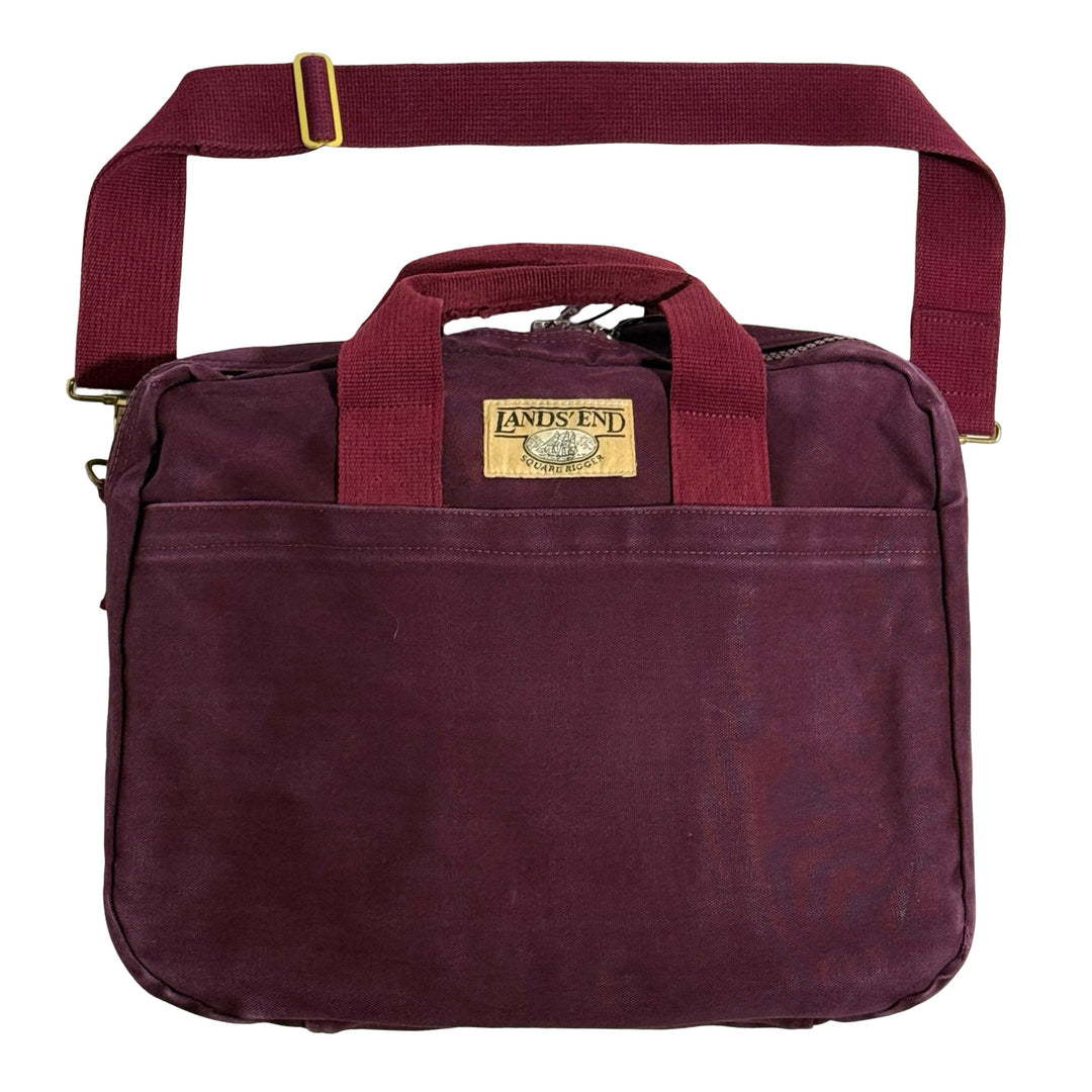 1980’S LANDS’ END MADE IN USA SQUARE RIGGER MAROON LUGGAGE BAG