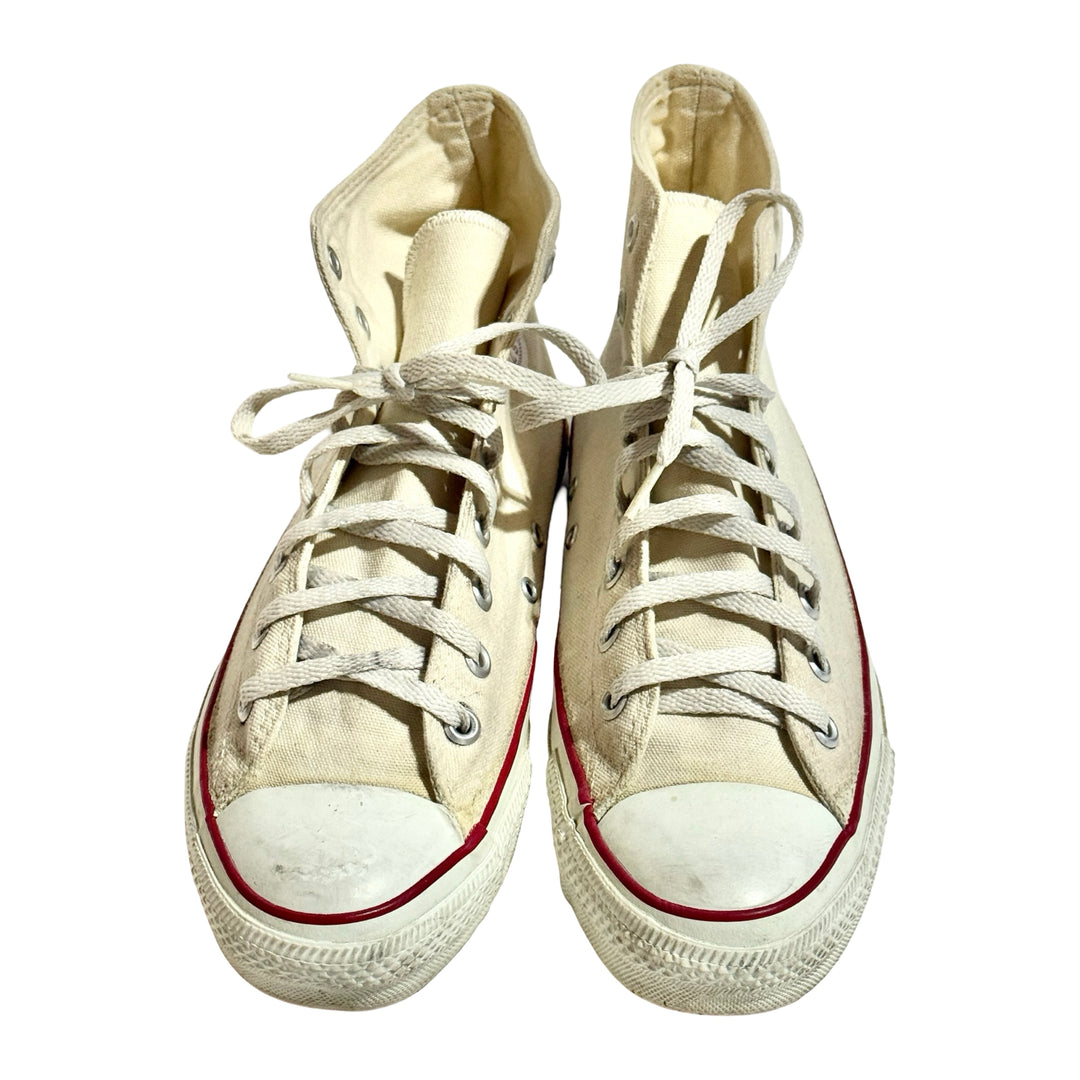 1990’S CONVERSE MADE IN USA WHITE CHUCK TAYLOR CANVAS BASKETBALL SHOES 9.5