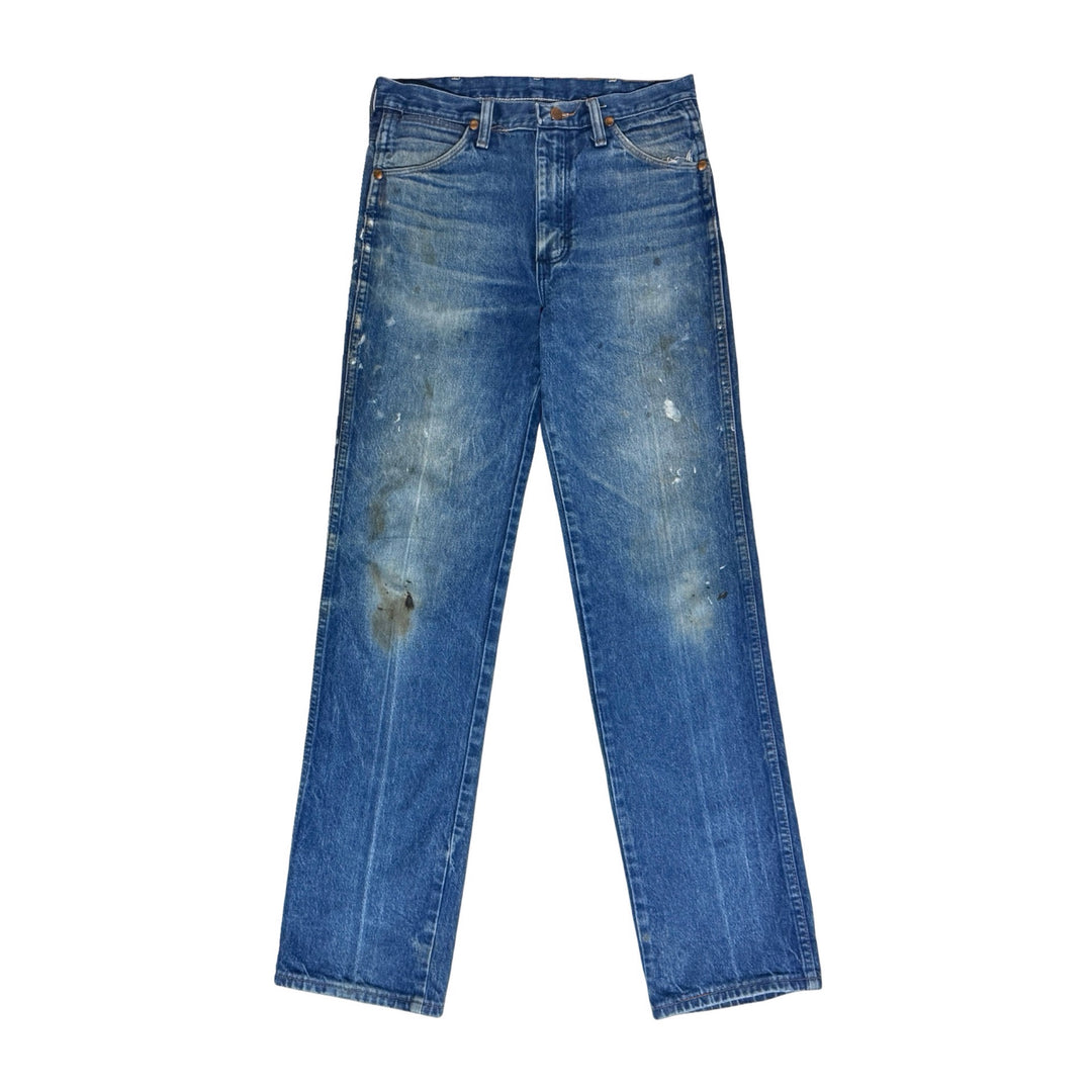 1990’S WRANGLER 936 MADE IN USA THRASHED & FADED WESTERN BOOTCUT DENIM JEANS 30 X 32
