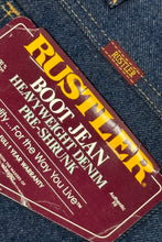 Cargar imagen en el visor de la galería, 1980&#39;S DEADSTOCK RUSTLER MADE IN USA RAW DENIM JEANS 40 X 30
