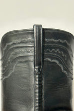 Load image into Gallery viewer, 1990’S LUCCHESE MADE IN USA EMBROIDERED BLACK ROPER STYLE COWBOY WORK BOOTS 10.5

