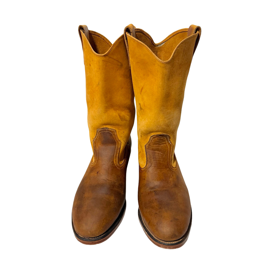 1970’S HY-TEST MADE IN USA TWO TONE SUEDE WESTERN COWBOY WORK BOOT 9